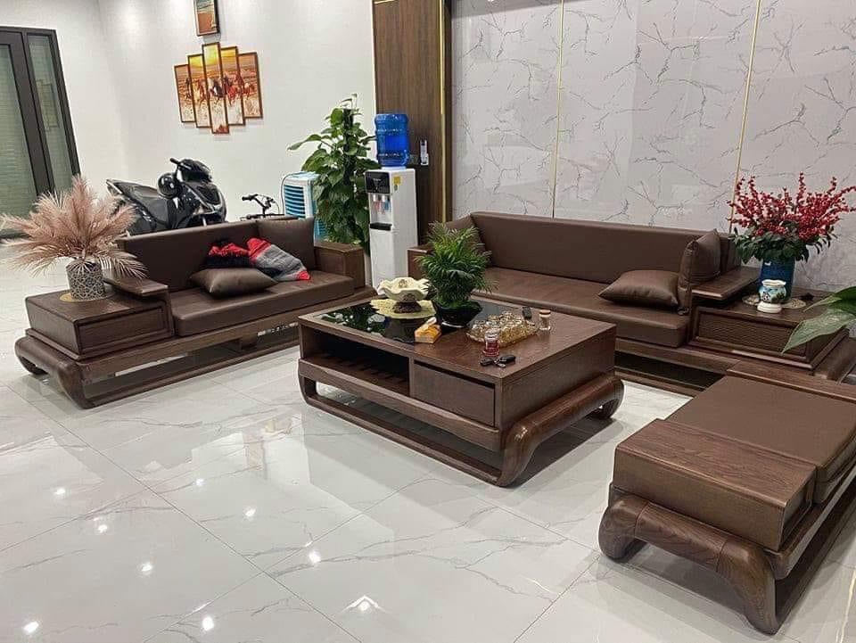 Sofa đùi gà gỗ sồi kt 3m1x2m5 giá 18 tr cả đệm